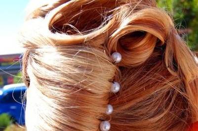 Bridal Specialty Style—Classic French Twist with Pin Curls and Pearls