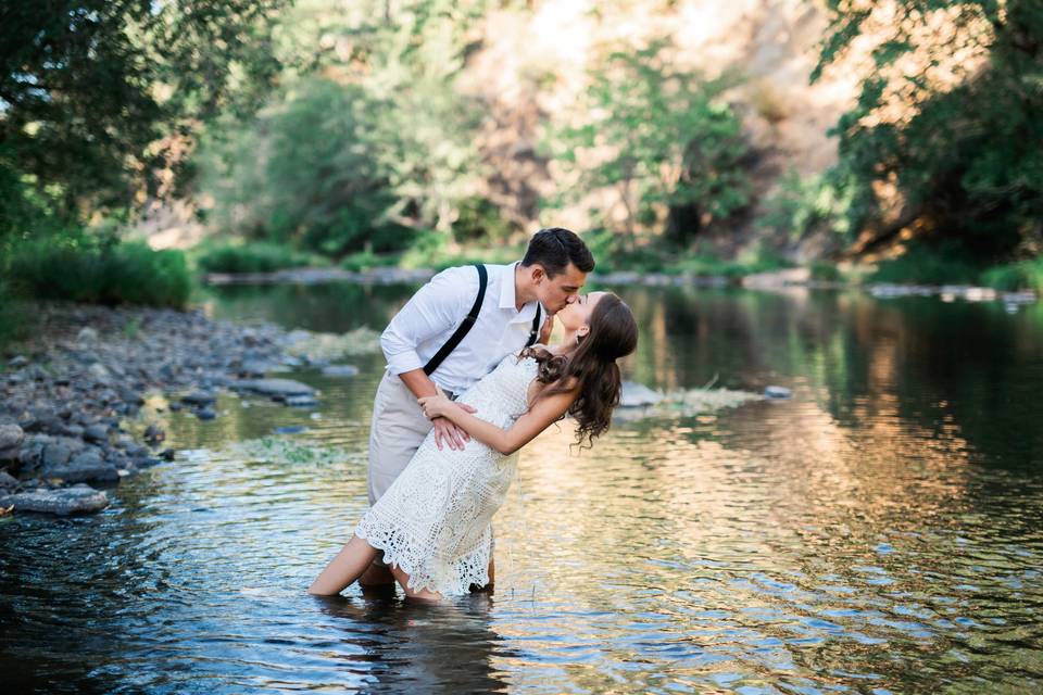 Romantic River Kiss