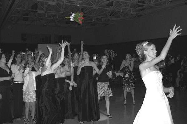 Throwing the bouquet