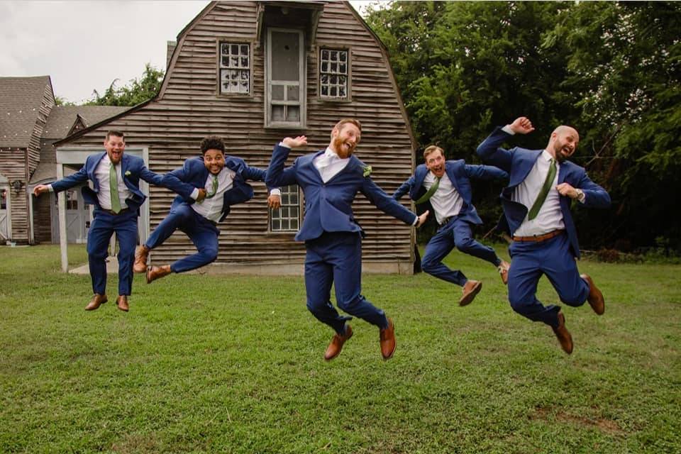 Happy Groom and Groomsmen