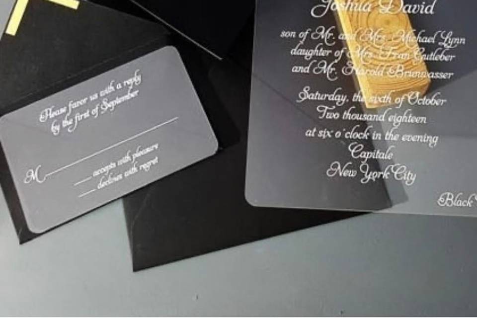 Transparent wedding invitations