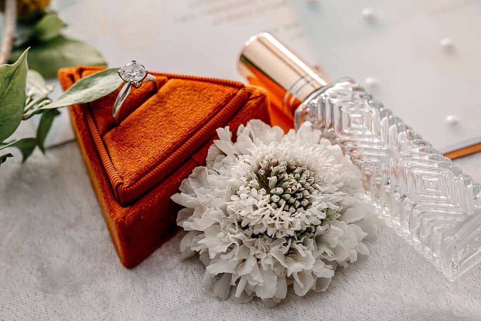 Wedding details flatlay