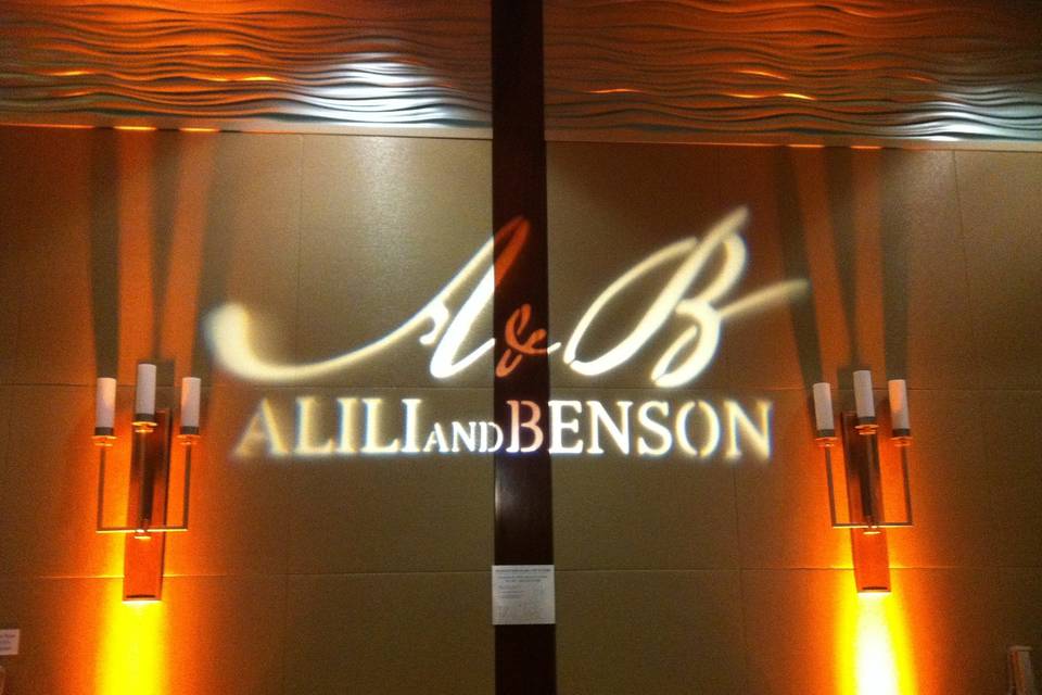 Custom monogram gobo