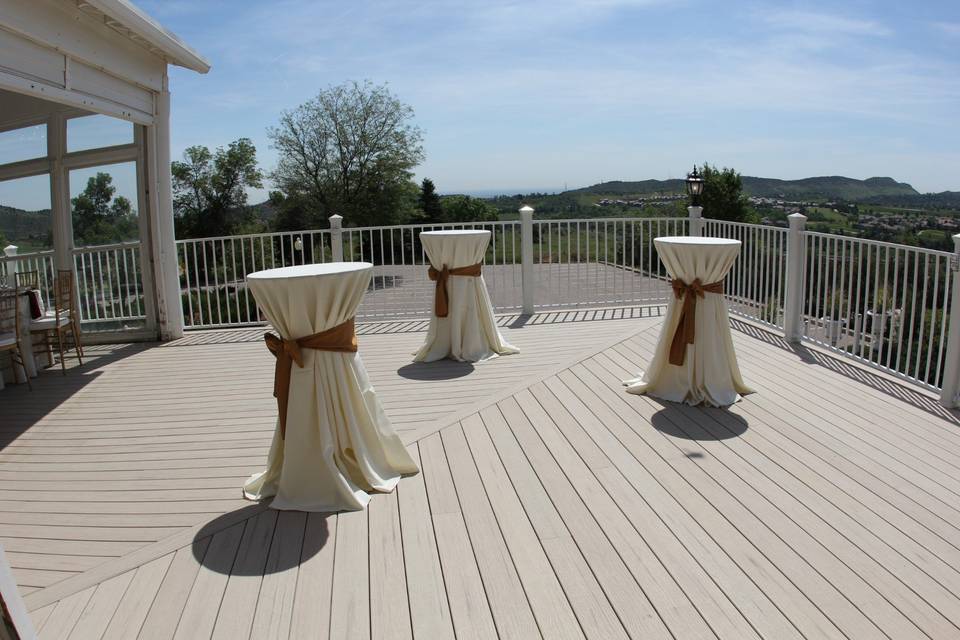 Tables on the deck