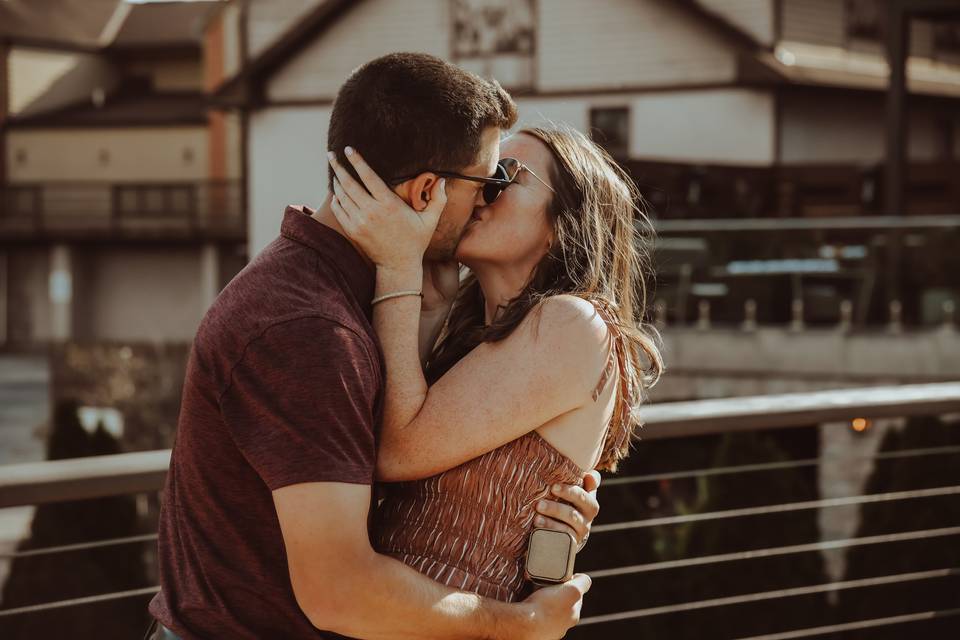 1st Embrace of Engaged Couple