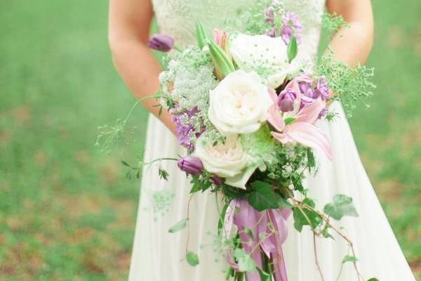 Pink and white flowers