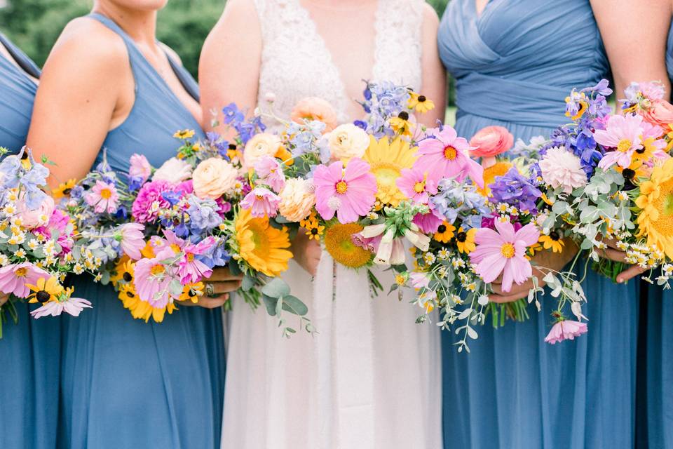 Fun, unstructured bouquets