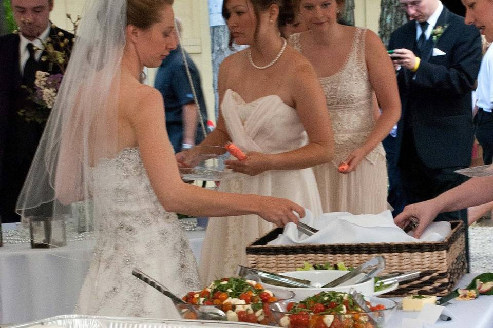 Bride and her bridesmaids