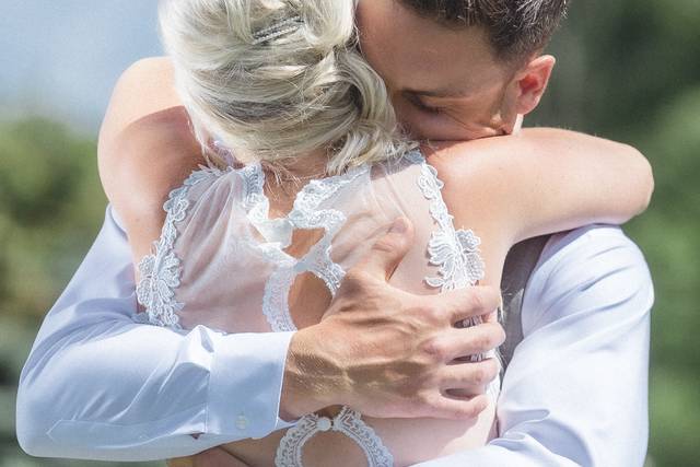 Bride and groom first look