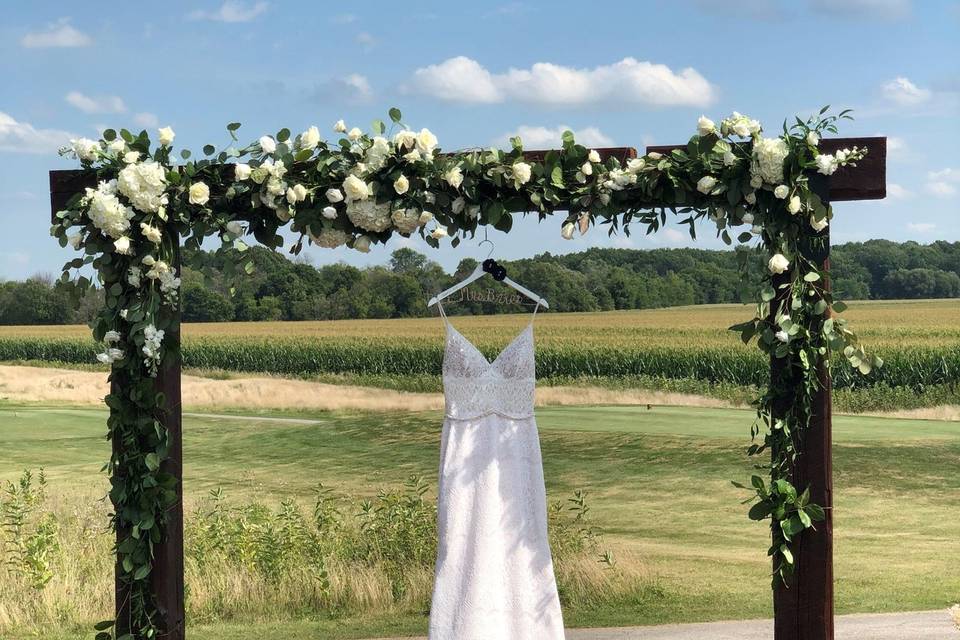 Wedding Dress on Arbor