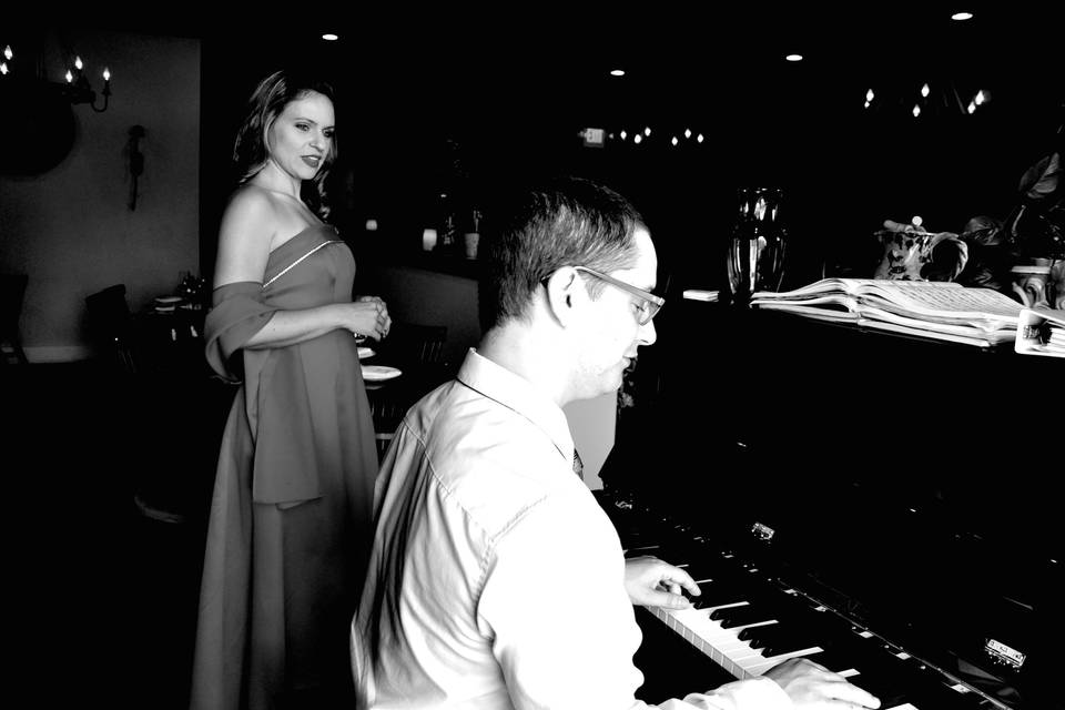 Ingrid and pianist Joseph play together around Indianapolis.