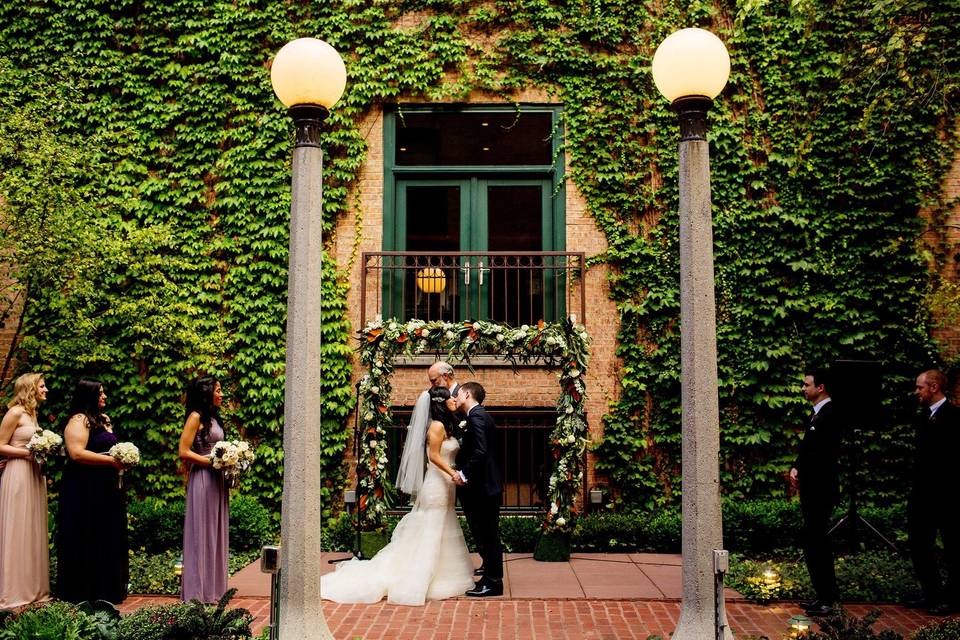 Ceremony in Ivy Room Courtyard