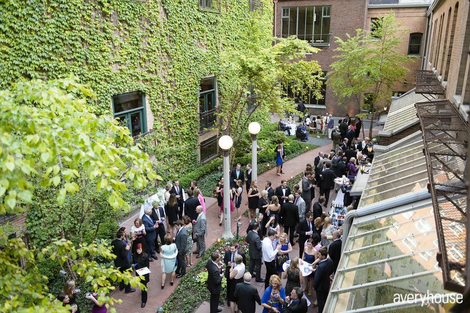 Cocktails in courtyard