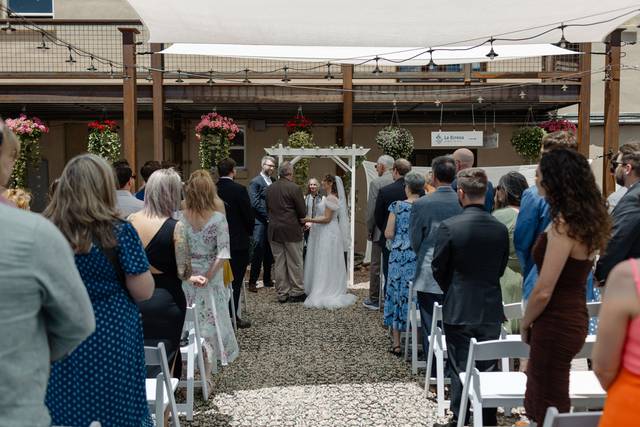 Back patio wedding