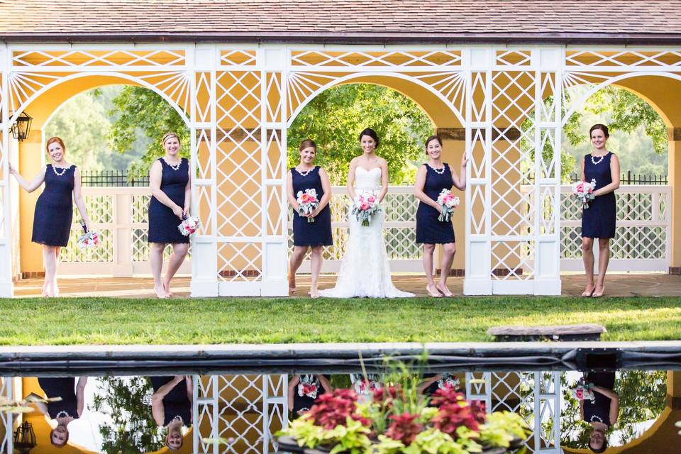 Bride with bridesmaids