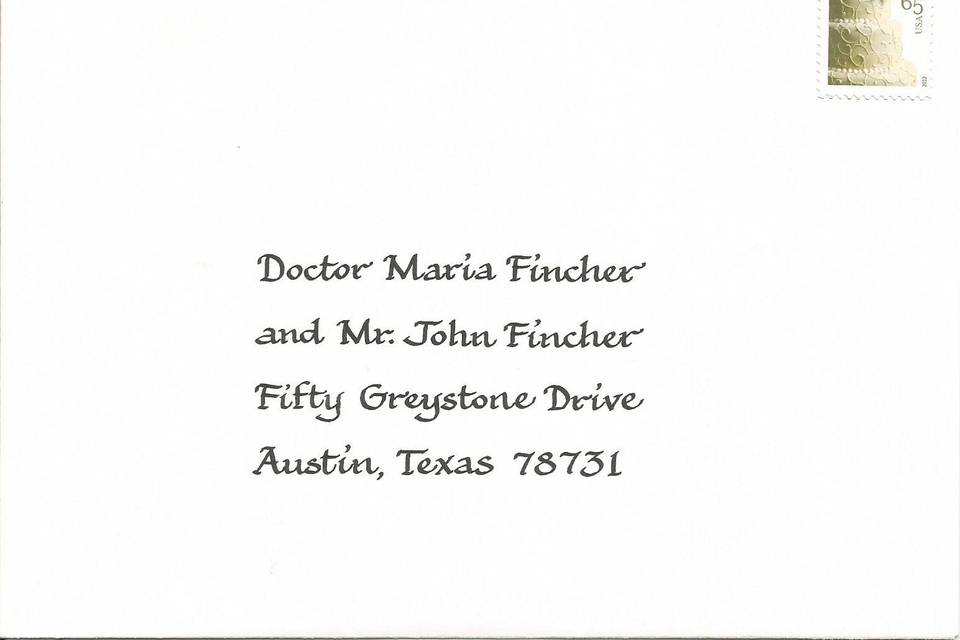 Foundational, or Roundhand, is a heavier and more masculine style. It is popular for corporate events and bar mitzvahs.