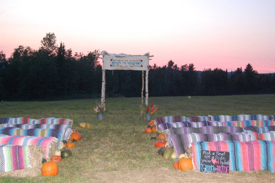 Outdoor wedding setup