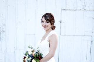 Bride and bouquet