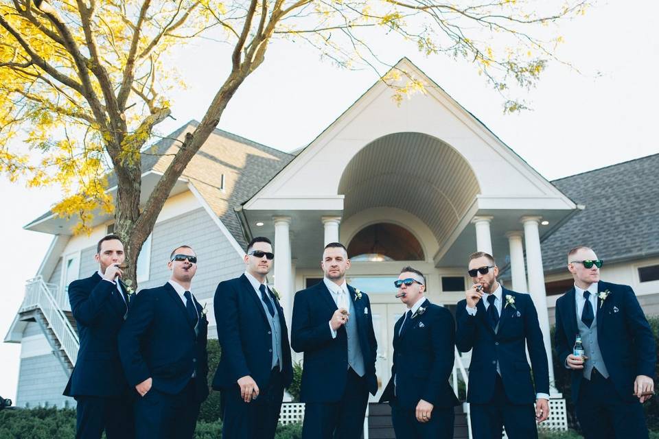 Groom and his groomsmen