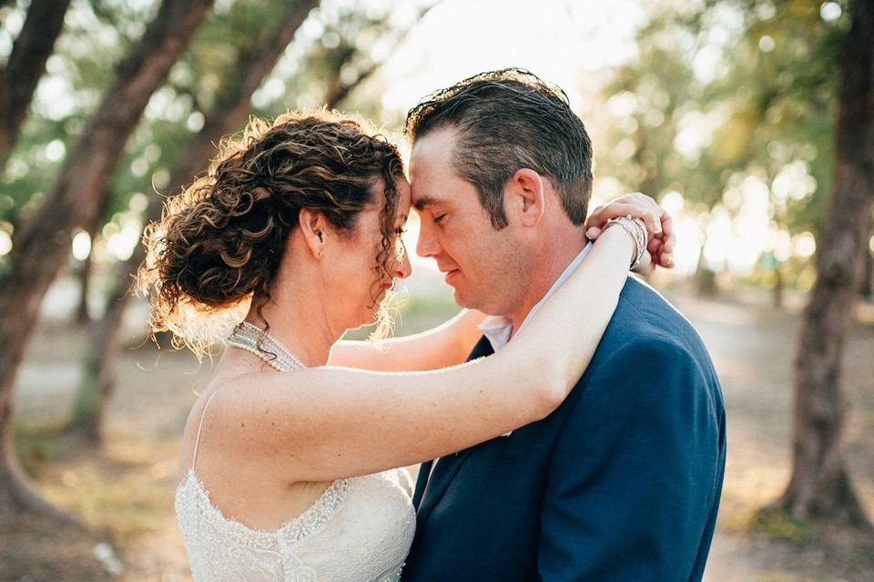 Outdoor wedding portrait