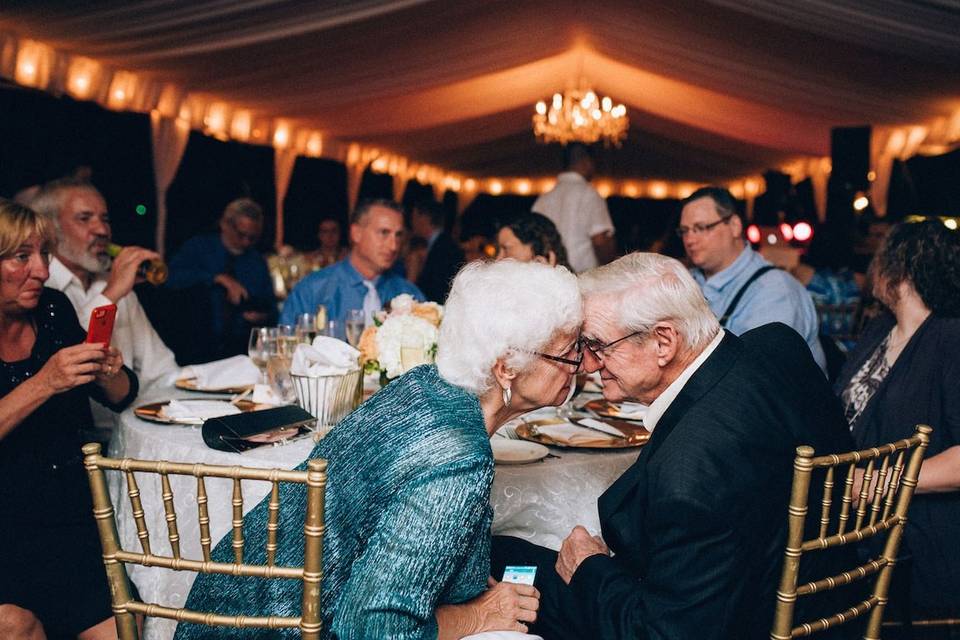 Grandparents having an intimate moment