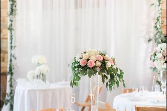 Table setup with centerpiece