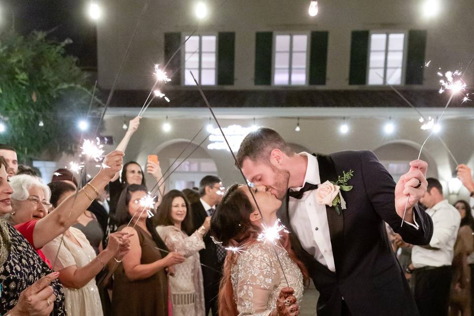 Sparklers on Circular Patio