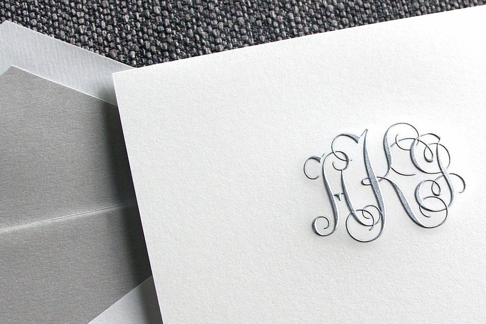 Monogrammed Couples Stationery & Initial Note Cards - Augusta Joy