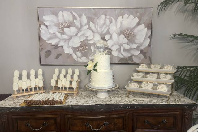 Full wedding dessert set up