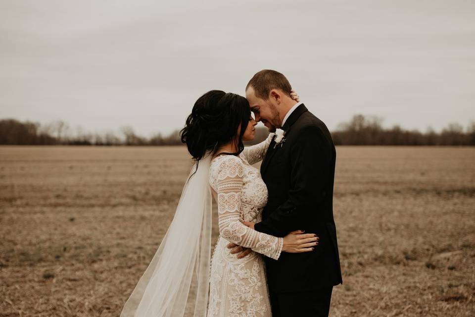 Boho Bride and Groom