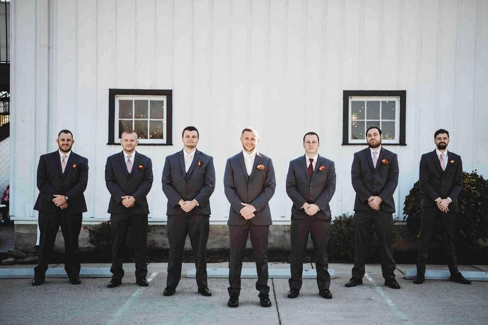 Groomsmen in Gray