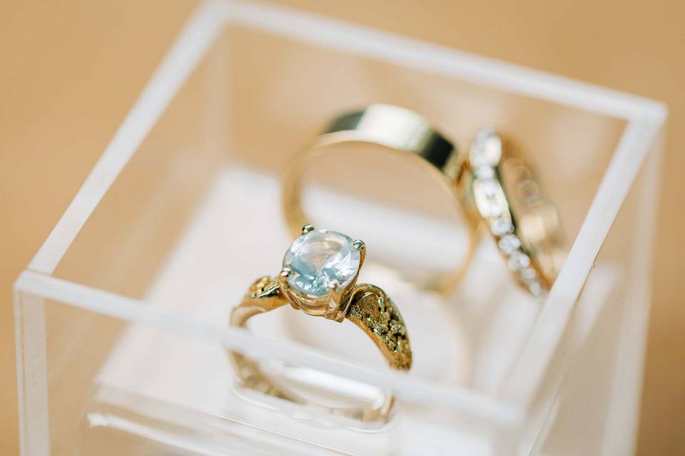 Close up shot of wedding rings