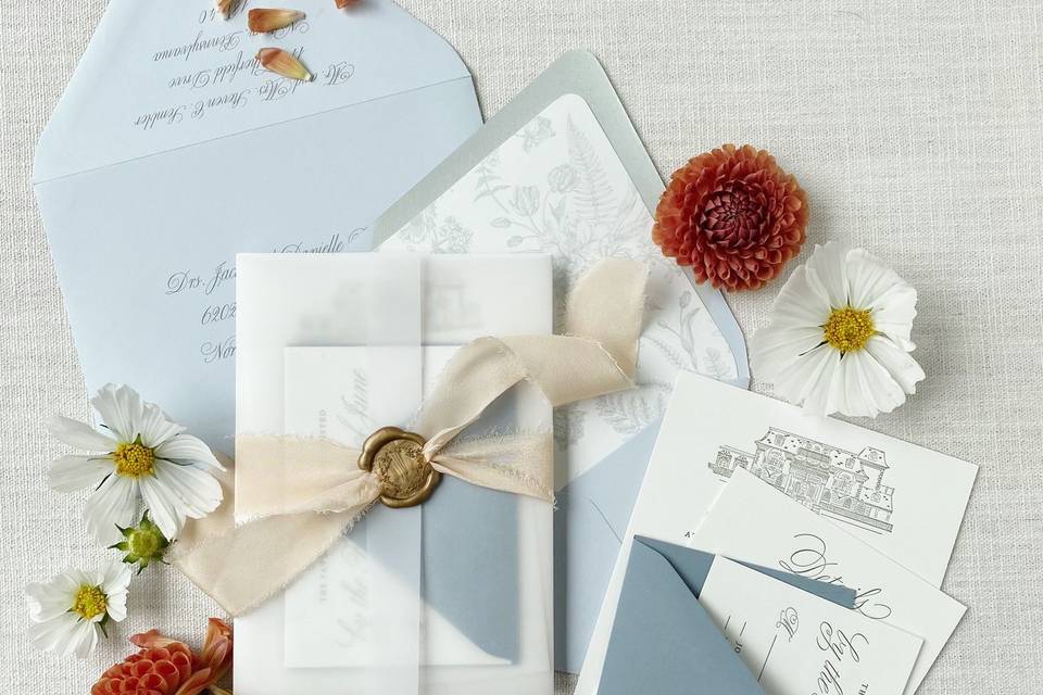 Letterpress Wedding Invitation