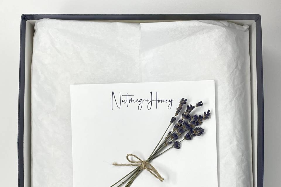 Lavender bundle and note