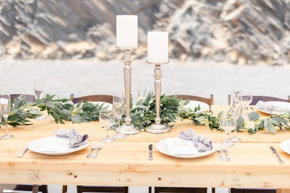 Rustic wedding setup