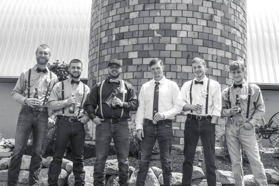 Black and white groomsmen