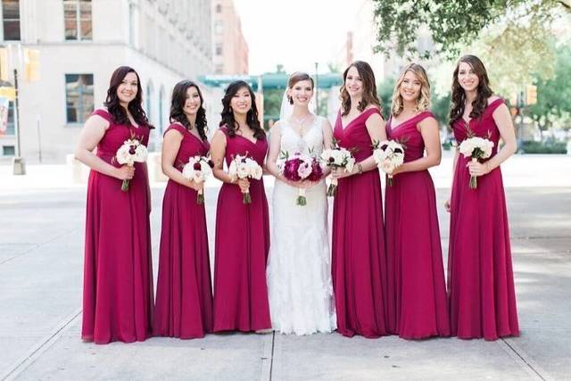 The bride with her bridesmaids