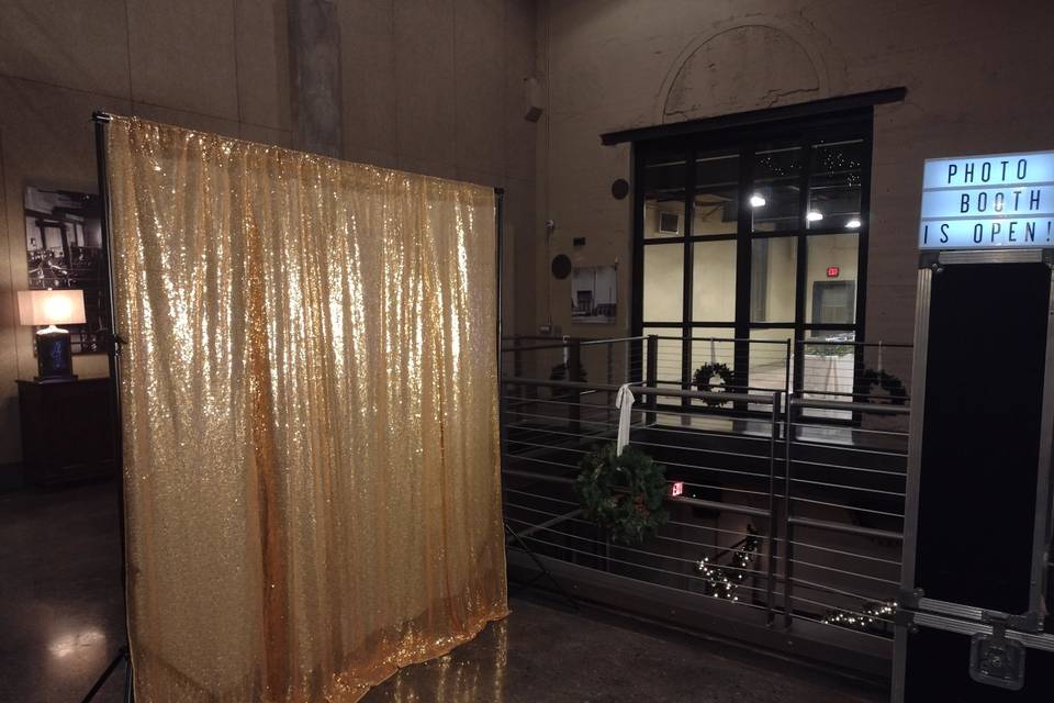 Open Booth with Gold Sequin