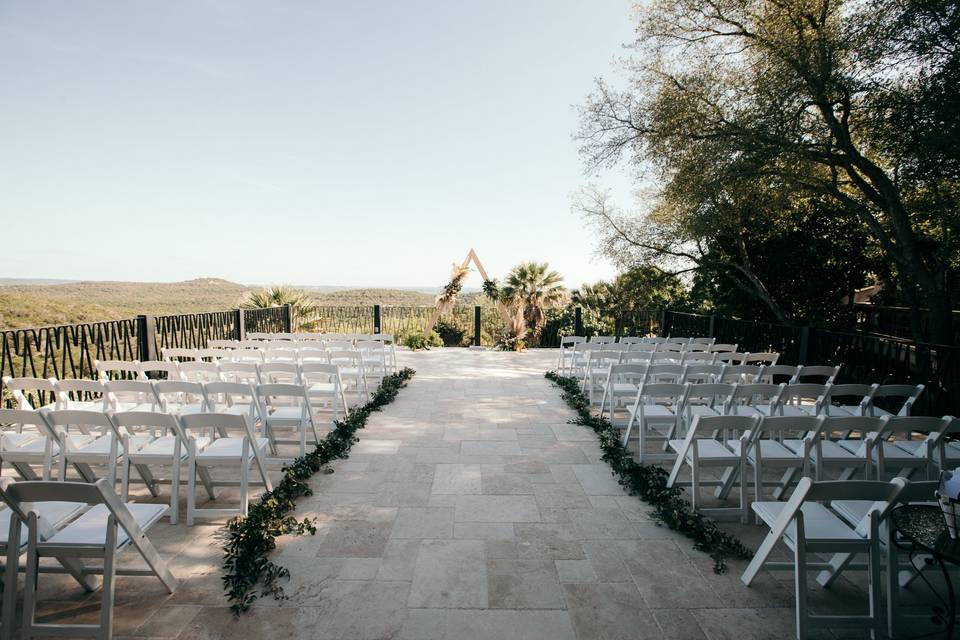 Terrace Ceremony Setup