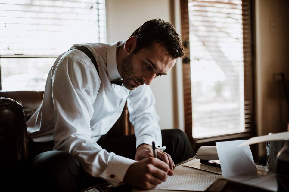 Writing his vows