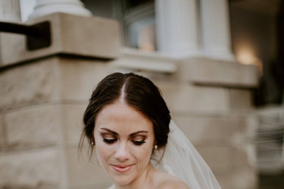 Bride on Porch