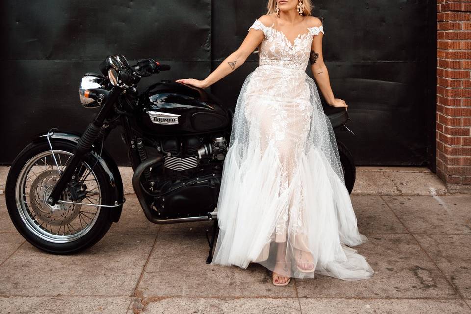 Bride and her Harley