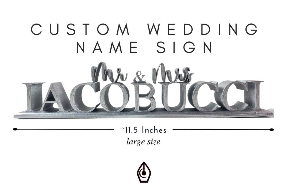 Silver Large Couple Sign