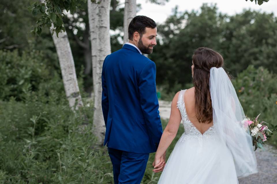 Bride & Groom walking