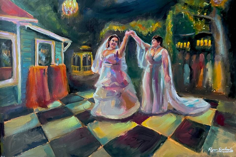 Ceci & Emily Wedding Painting