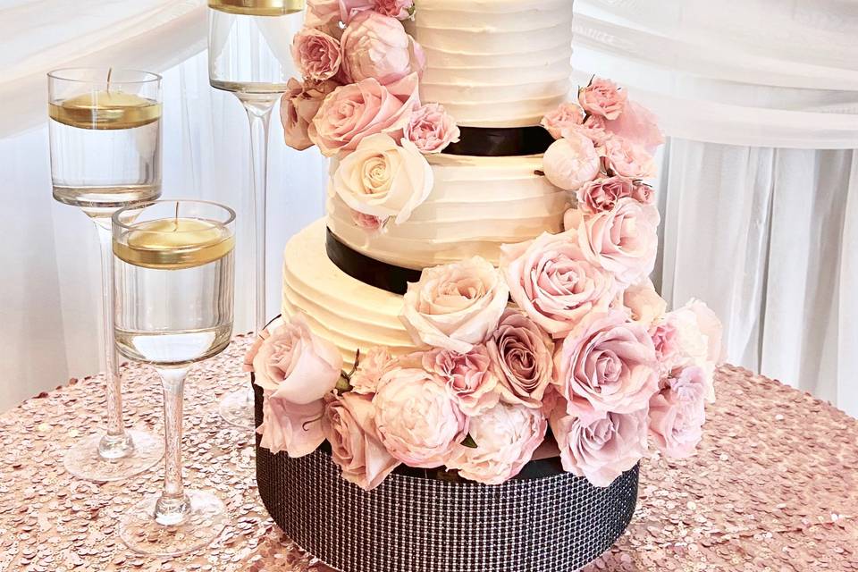 Pink cake flowers