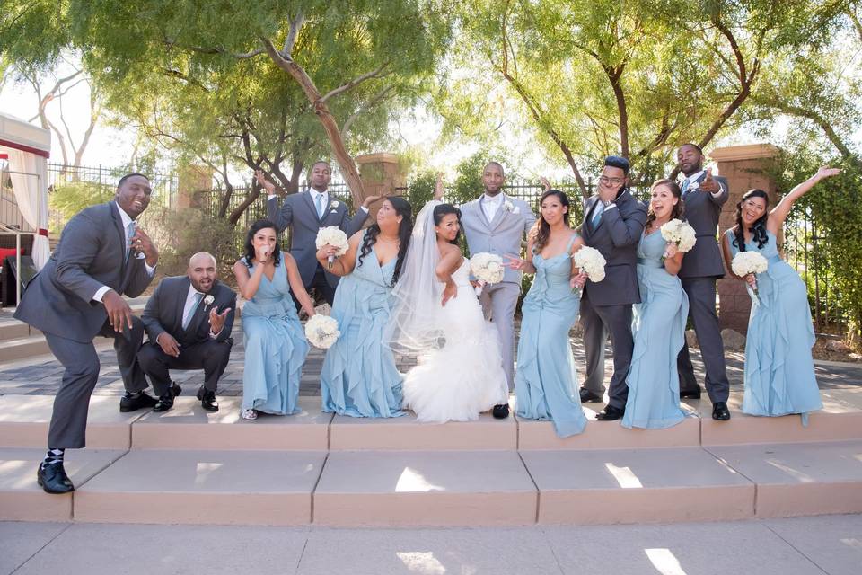 Dusty blue wedding