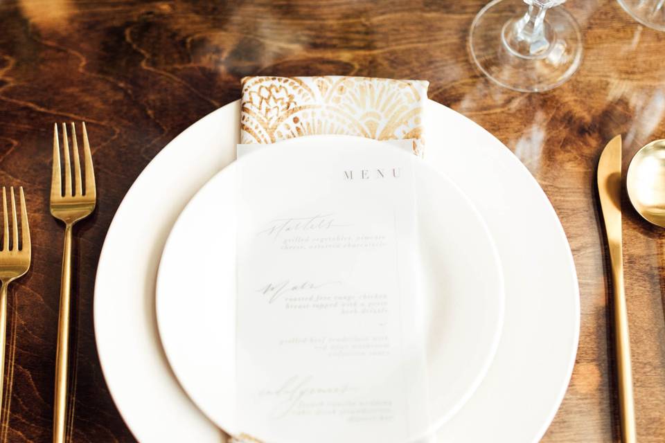 Gold glam napkin