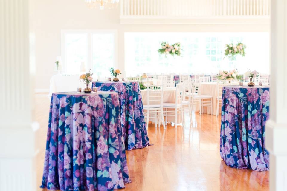 Antique floral lavender linen