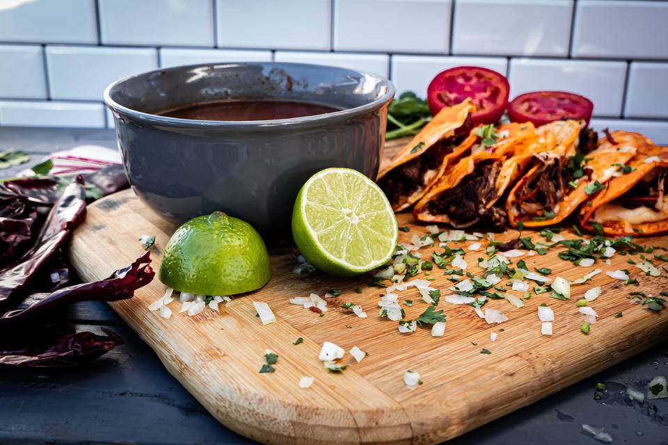 Quesabirria Tacos with Consome